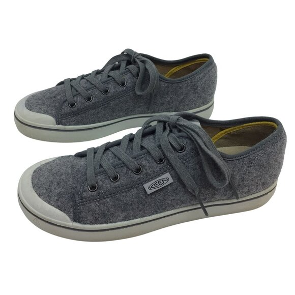Keen Elsa LiteGray Wool Felt Sneakers Lace Up Casual Comfy Eco-Friendly Shoes - Picture 1 of 13